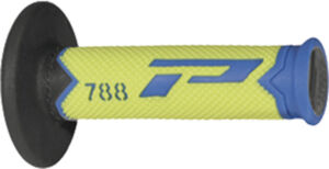 Poignées moto 788 Ø22/25 – Progrip – Bleu/Jaune/Noir – Triple densité