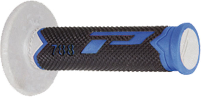 Poignées moto MX Ø22-25 mm Bleu/Gris/Noir – Progrip 788