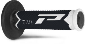 Poignées moto Progrip 788 Blanc/Noir/Titanium – Guidon 22/25 mm – Triple densité