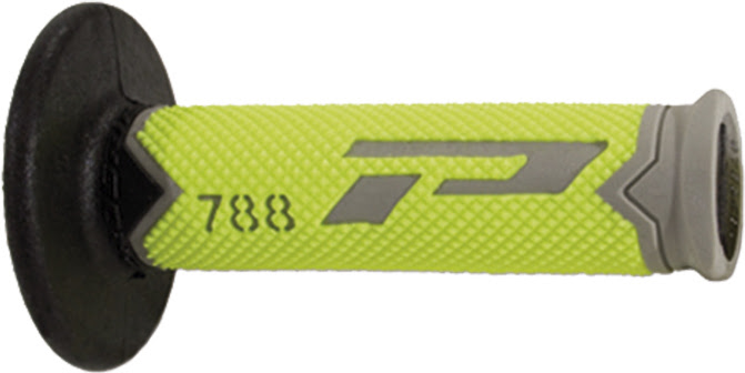 Poignées moto Ø22/25mm Progrip 788 Gris/Jaune Fluo/Noir – Triple densité – Confort & Grip