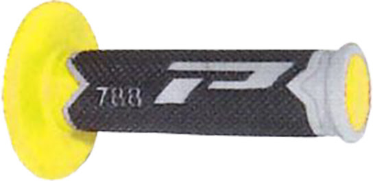 Poignées moto Progrip 788 MX Ø22/25 mm – Coloris Gris/Jaune/Noir – Tout-terrain