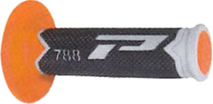 Poignées motocross Ø22/25 mm Gris/Orange/Noir Progrip 788 – Triple densité
