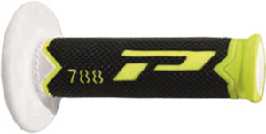 Poignées moto 22/25 mm Progrip 788 Jaune Fluo/Noir/Blanc – Triple densité