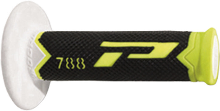 Poignées moto 22/25 mm Progrip 788 Jaune Fluo/Noir/Blanc – Triple densité
