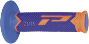 Poignées moto Progrip 788 triple densité Ø22/25 | Orange fluo / Bleu – Universelles