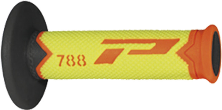 Poignées moto 788 Progrip triple densité 22/25 mm – Orange Fluo/Jaune Fluo/Noir