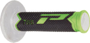 Poignées moto MX Ø22/25 mm tout-terrain – Progrip 788 Vert/Gris/Noir