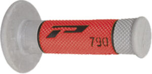 Poignées moto Progrip 790 Ø22/25 mm – Noir/Gris/Rouge – Triple densité motocross