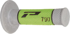 Poignées moto Ø22/25 mm Progrip 790 Noir/Gris/Vert – Compatibles MX, Enduro, Route