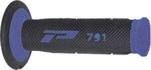 Poignées moto off-road Ø22/25 Progrip 791 Bleu/Noir – Bout fermé