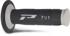 Poignées moto Off-Road Ø 22/25 mm – Progrip 791 Gris/Noir – Double densité