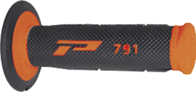 Poignées moto OffRoad Ø22/25 mm – Progrip 791 Orange Fluo/Noir – Double densité