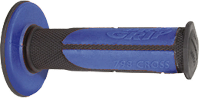 Poignées moto Ø 22/25 mm Progrip 798 Noir/Bleu – MX/Enduro – Double densité