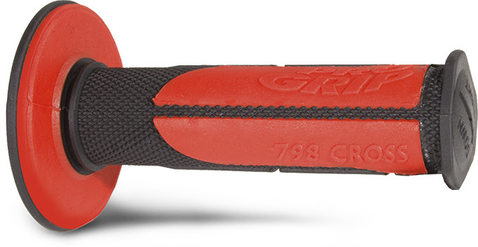 Poignées moto cross Ø22/25 mm – Progrip 798 Noir/Rouge – Universelles