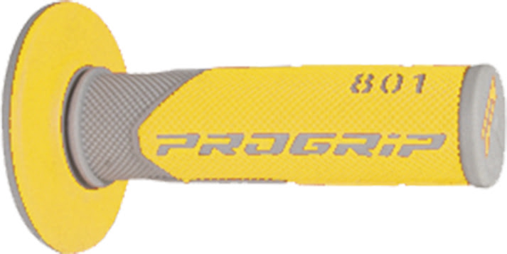 Poignées moto double densité Progrip 801 22/25 mm – Gris/Jaune – MX/Enduro