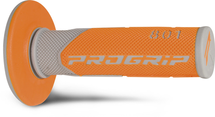Poignées double densité moto Progrip 801 Gris/Orange 22/25 – guidon standard