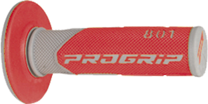 Poignées moto double densité 801 MX guidons 22/25 – Progrip – Gris/Rouge