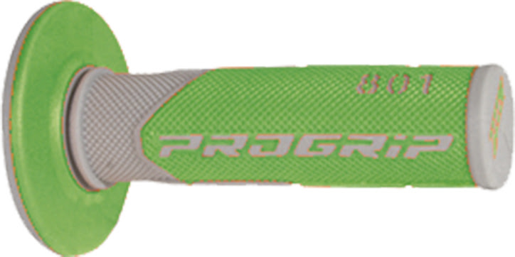 Poignées moto 801 Progrip Gris/Vert 22/25 – Double densité MX/Enduro