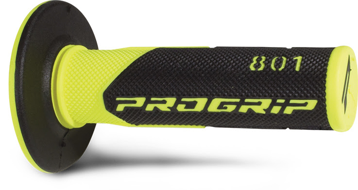 Poignées moto Progrip 801 double densité Jaune Fluo/Noir 22/25 – MX & Enduro