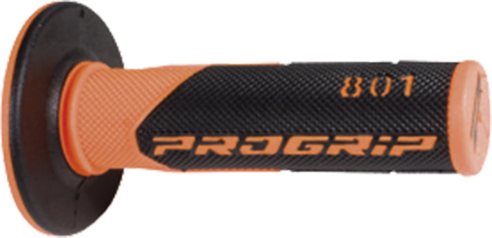 Poignées MX Double Densité 801 Noir/Orange – Progrip – 22/25 mm – Motocross & Enduro