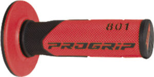Poignées moto Progrip 801 22/25 mm noir/rouge – Double densité MX Enduro