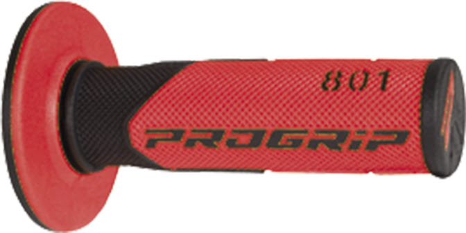Poignées moto Progrip 801 22/25 mm noir/rouge – Double densité MX Enduro
