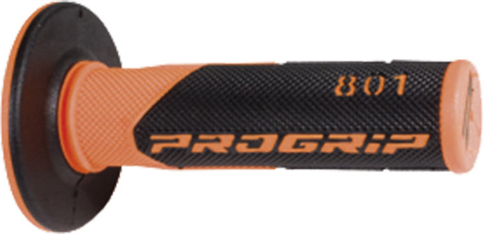 Poignées moto MX 801 Progrip – 22/25 mm – Orange Fluo/Noir – Double densité