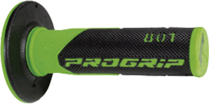 Poignées double densité 801 pour guidon 22/25 – Progrip Vert Fluo/Noir