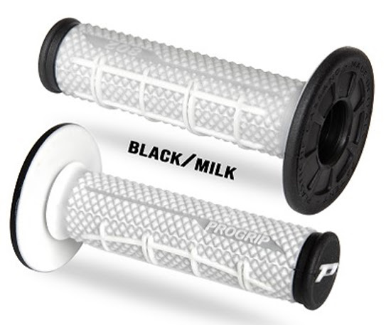 Poignées moto off-road Ø22-25 mm – Progrip 802 Blanc Crème/Noir