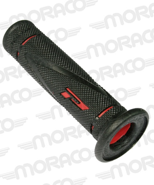 Poignées Trial OU Moto Progrip 838 Rouge/Noir Open End – Guidons 22/25 mm