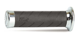 Poignées moto custom Ø22-25 mm – Progrip 862 Chrome/Noir