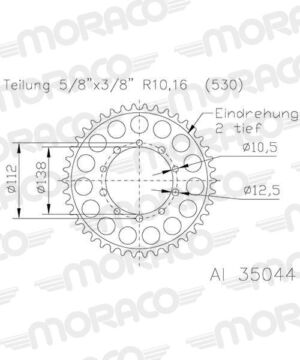 Couronne aluminium 38 dents – KTM / Husqvarna / Honda – Supersprox AB50838