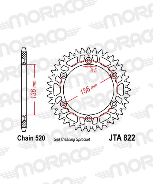 Couronne aluminium 53 dents Husqvarna TC449 2011-2013 – Supersprox AF20653