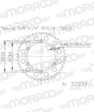 Couronne aluminium 42 dents Kawasaki KLX250 S/SF (2009-2014) – Supersprox AH20642