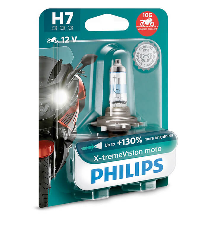 Ampoule H7 - X-Treme Vision Moto 12 V -  55 W - PX26d (12972XVB1) - Philips