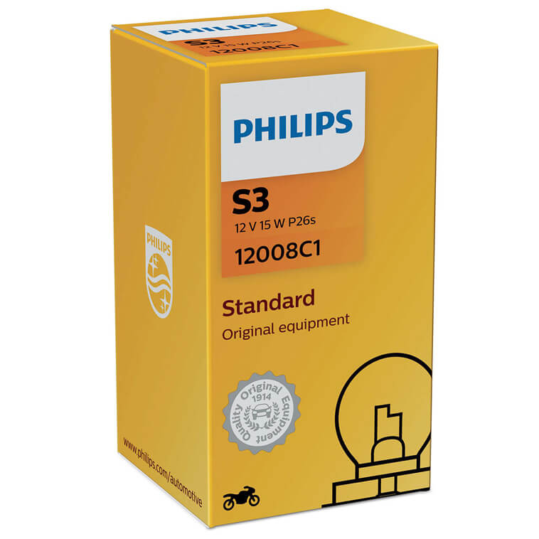 Ampoule S3 - Standard 12 V - 15 W - P26s (12008C1) - Philips