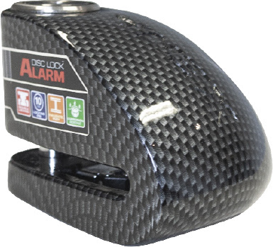 Bloque disque alarme moto SRA – Acier inox – XENA XX10 Carbone