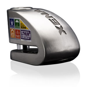 Bloque disque avec alarme moto | XENA XX14 SRA acier inox | Antivol homologué SRA