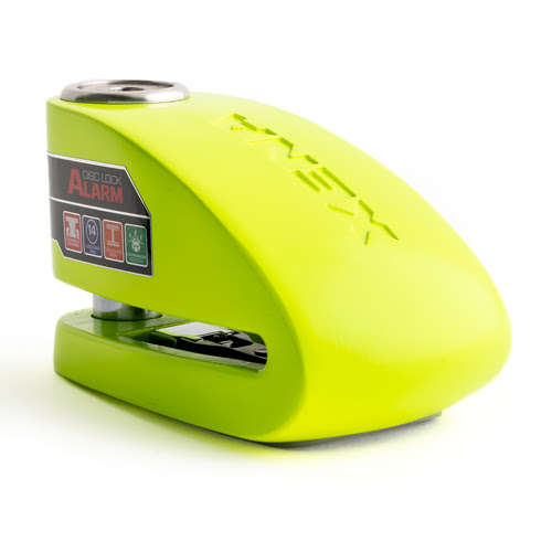 Bloque disque alarme moto XENA XX15 SRA Jaune Fluo – Homologué SRA – Acier inoxydable 304
