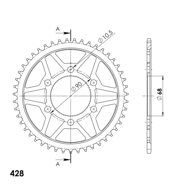 Couronne 47 dents Honda CB125 R JC79 (2018–2020) – Supersprox #50-15111-47