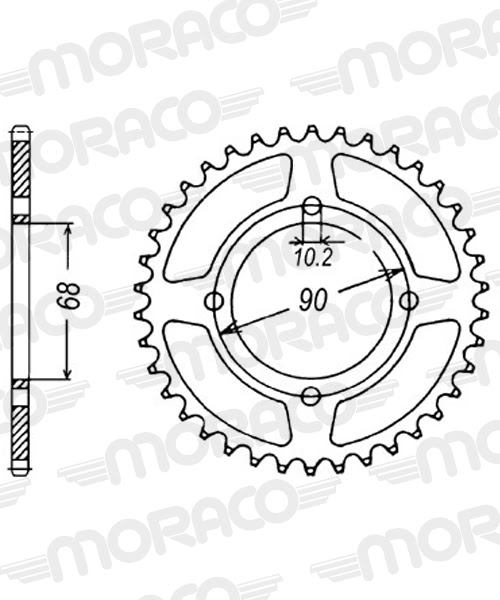 Couronne acier 42 dents Honda MTX200 RW MD07 (1983-1988) – Supersprox CA20642