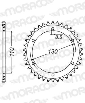 Couronne acier 46 dents Yamaha TZR125 R 1993-1999 – Supersprox CC21646