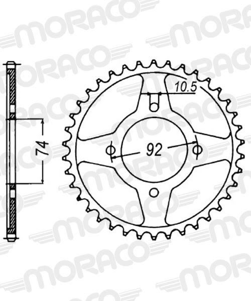 Couronne acier 39 dents Pas 530 Yamaha RD250, RD350 LC (1974-1982) – Supersprox CC30339