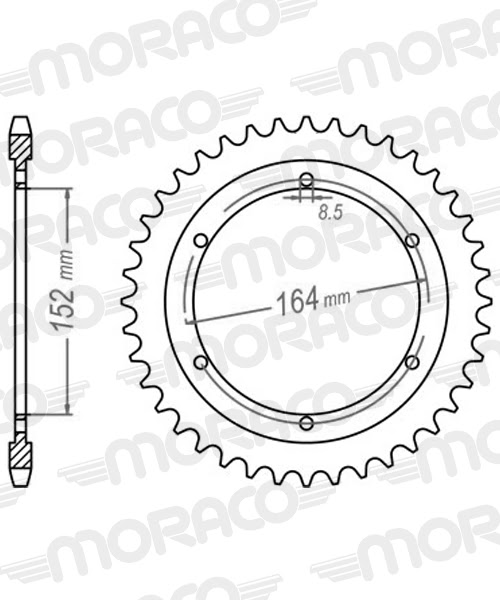 Couronne acier 42 dents Pas 530 Yamaha SR500 1978–1990 – Supersprox CC50342