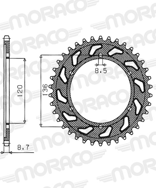 Couronne acier Pas 530 Yamaha FZ600, FZR400, XJ600 (1984–1991) – Supersprox CC50744