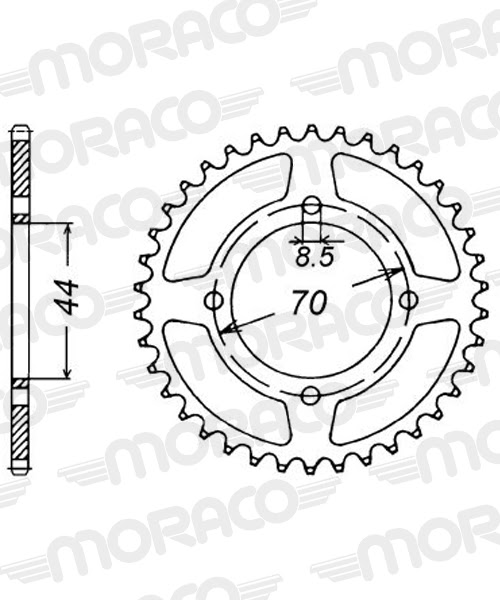 Couronne acier – Suzuki LT80 & Kawasaki KFX80 (1989-2010) – 520/22D – Supersprox CE11022