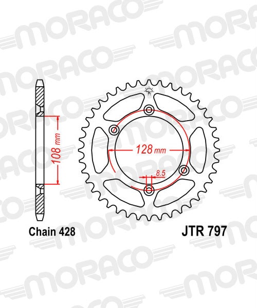 Couronne acier 57 dents Suzuki DR-Z 125 / L (2003-2023) – Supersprox CE21257