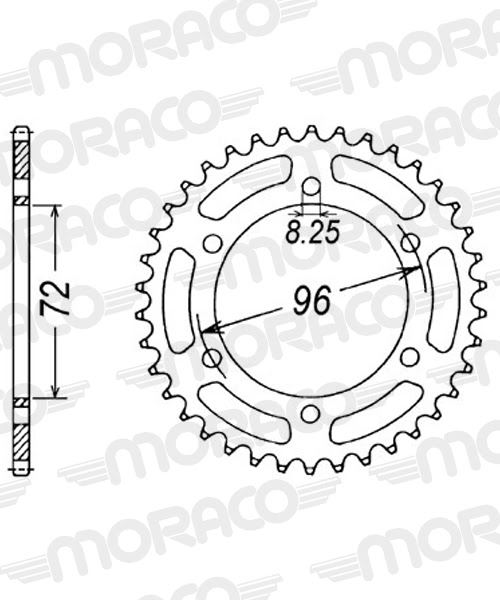 Couronne acier Suzuki DR250 & SP370 (1977–1995) – Supersprox CE30442