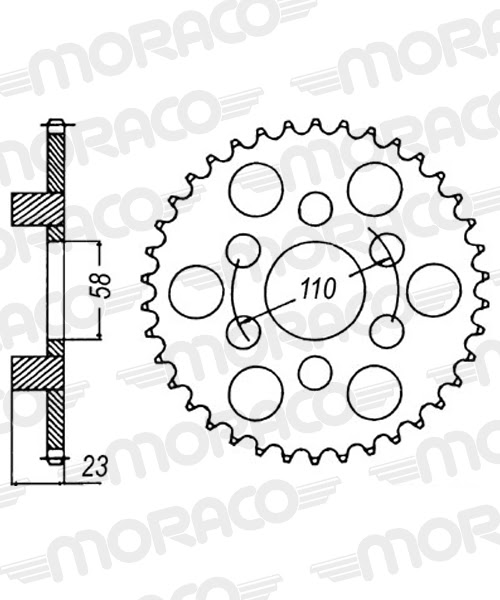 Couronne acier 41 dents Aprilia Red Rose 125 BC (1989-1995) – Supersprox CI20141