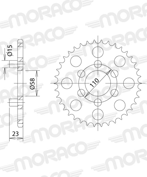 Couronne acier 520 – Aprilia Classic 125 (1996 à 2002) – Supersprox CI20640